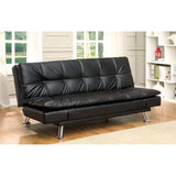 Hauser Black/Chrome Futon Sofa - Ornate Home