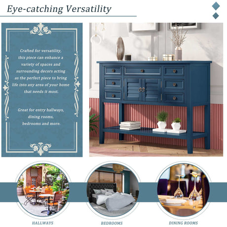 Havasu Modern Console Table Navy Blue - Ornate Home