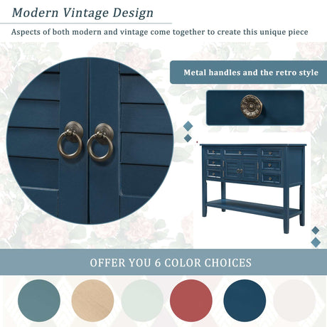 Havasu Modern Console Table Navy Blue - Ornate Home