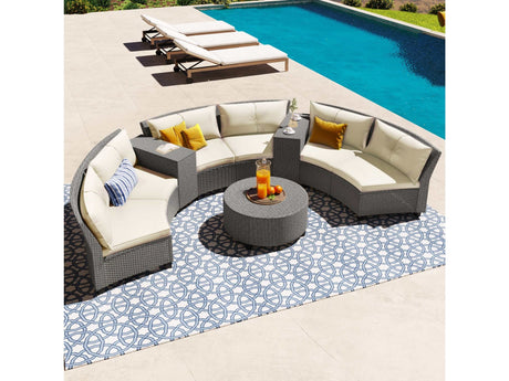 Haven Fan-shaped Rattan Suit Combination - Ornate Home