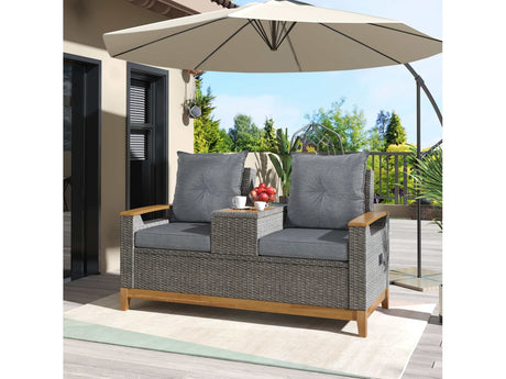 Hawaii Adjustable Outdoor Loveseat with Storage - Ornate Home