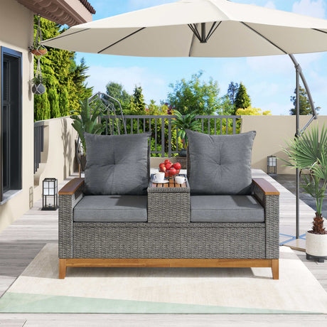 Hawaii Adjustable Outdoor Loveseat with Storage - Ornate Home
