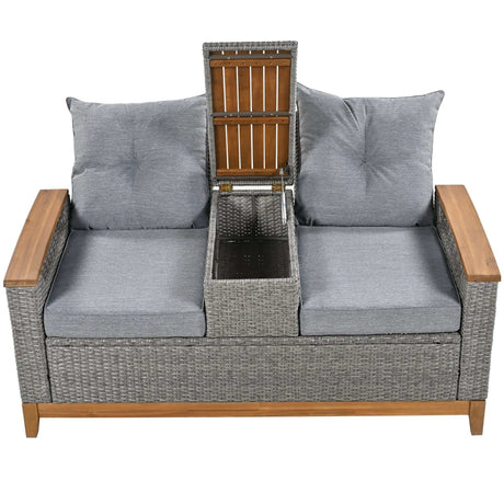 Hawaii Adjustable Outdoor Loveseat with Storage - Ornate Home