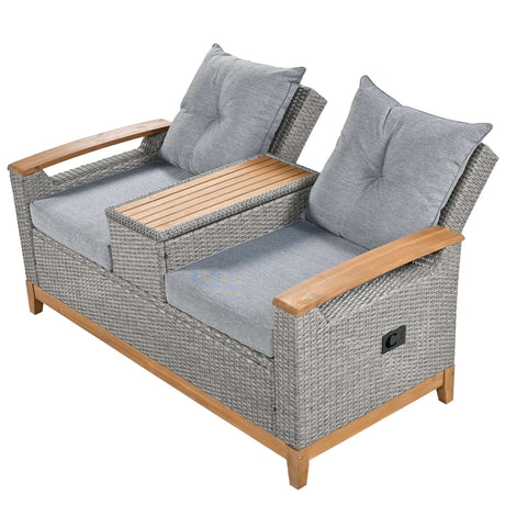 Hawaii Adjustable Outdoor Loveseat with Storage - Ornate Home