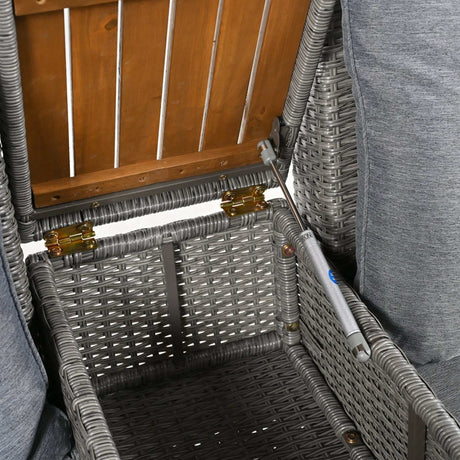 Hawaii Adjustable Outdoor Loveseat with Storage - Ornate Home