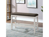 Heidelberg Off-White/Dark Gray Counter Height Bench - Ornate Home