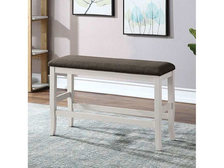 Heidelberg Off-White/Dark Gray Counter Height Bench - Ornate Home