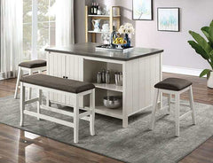 Heidelberg Off-White/Dark Gray Counter Height Table - Ornate Home