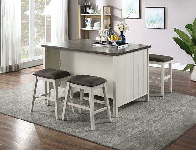 Heidelberg Off-White/Dark Gray Counter Height Table - Ornate Home