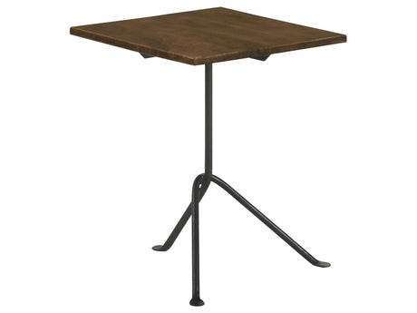 Heitor Dark Brown / Gunmetal Side Table - Ornate Home