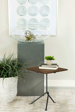 Heitor Dark Brown / Gunmetal Side Table - Ornate Home