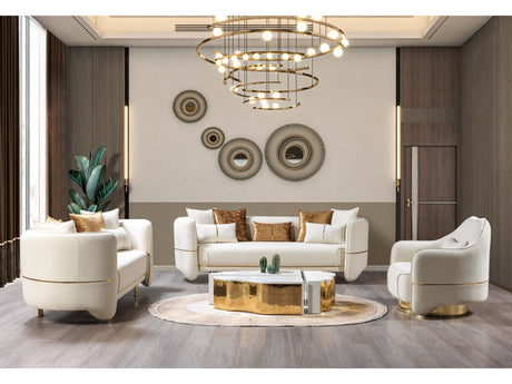 Helena Ivory Velvet Loveseat - Ornate Home