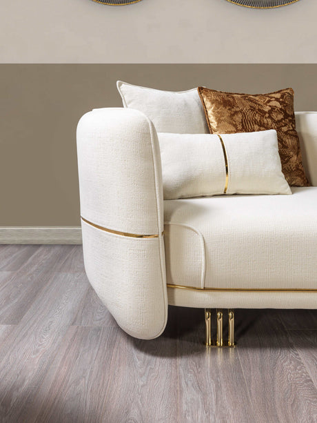 Helena Ivory Velvet Loveseat - Ornate Home