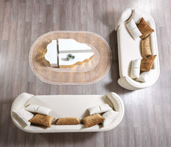 Helena Ivory Velvet Sofa & Loveseat - Ornate Home
