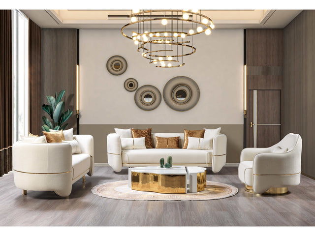 Helena Ivory Velvet Sofa & Loveseat - Ornate Home