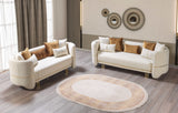 Helena Ivory Velvet Sofa & Loveseat - Ornate Home