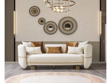 Helena Ivory Velvet Sofa & Loveseat - Ornate Home
