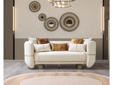 Helena Ivory Velvet Sofa & Loveseat - Ornate Home