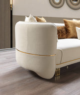 Helena Ivory Velvet Sofa & Loveseat - Ornate Home