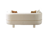 Helena Ivory Velvet Sofa & Loveseat - Ornate Home