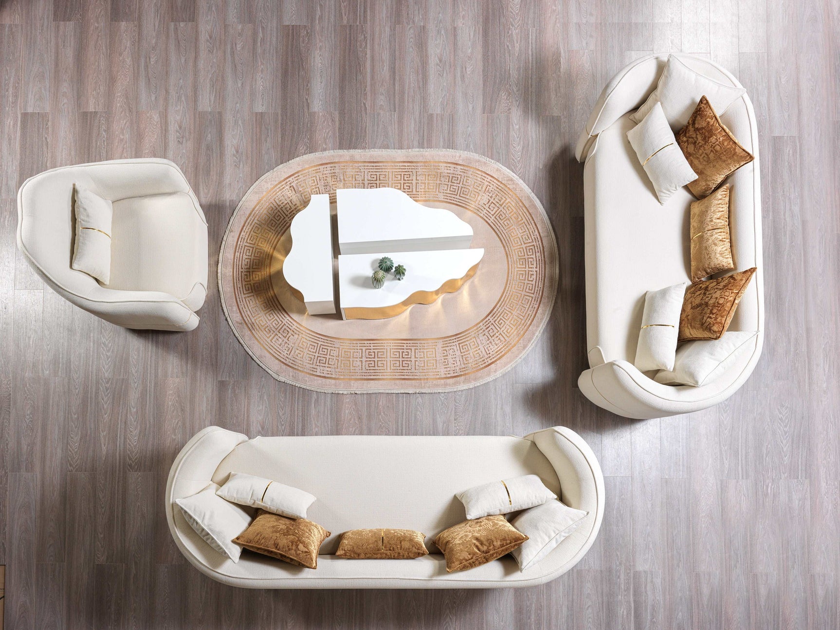 Helena Ivory Velvet Sofa & Loveseat - Ornate Home