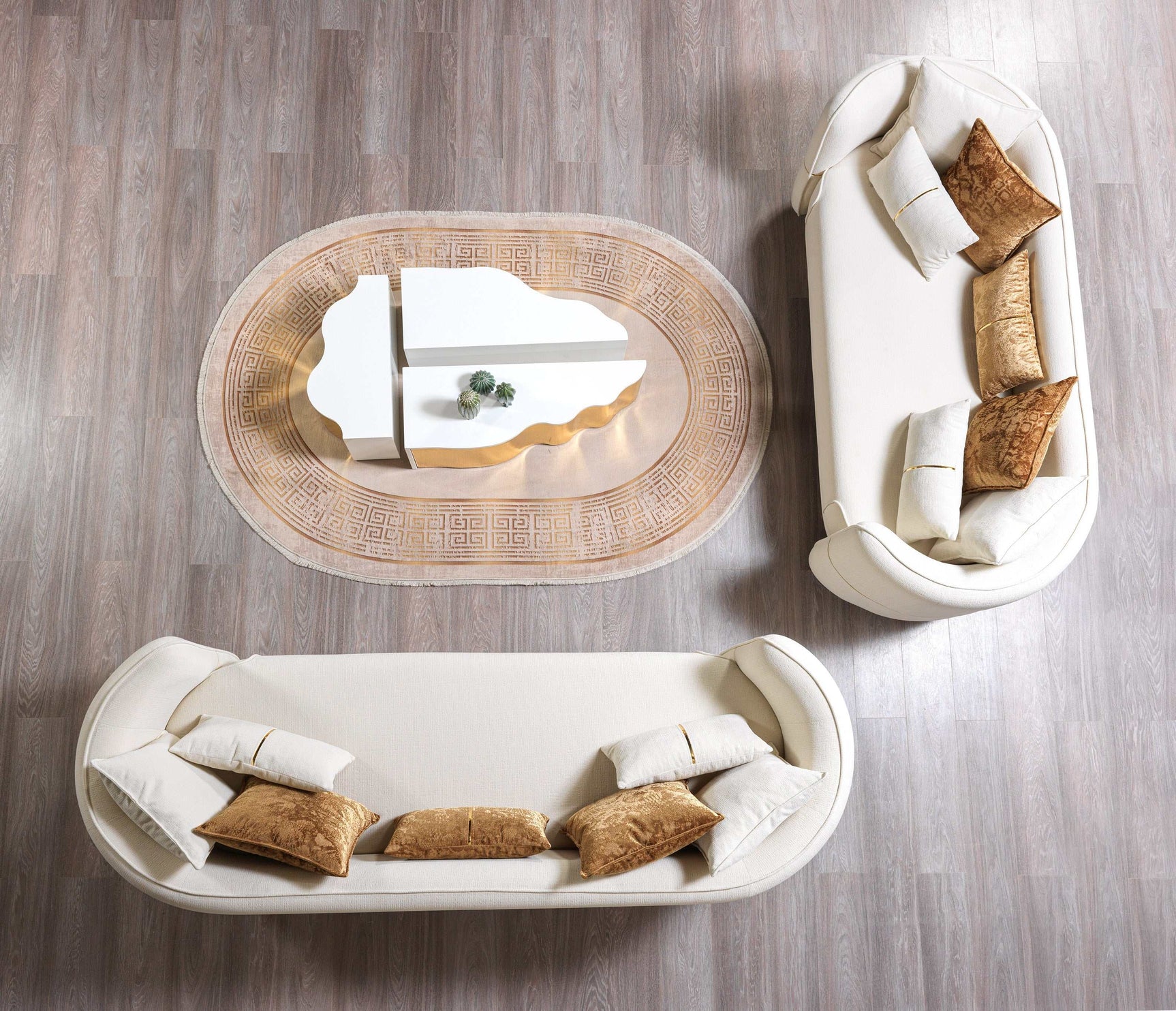 Helena Ivory Velvet Sofa & Loveseat - Ornate Home