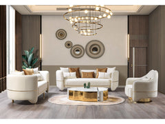 Helena Ivory Velvet Sofa & Loveseat - Ornate Home