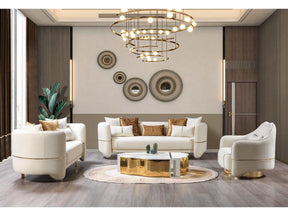 Helena Ivory Velvet Sofa - Ornate Home