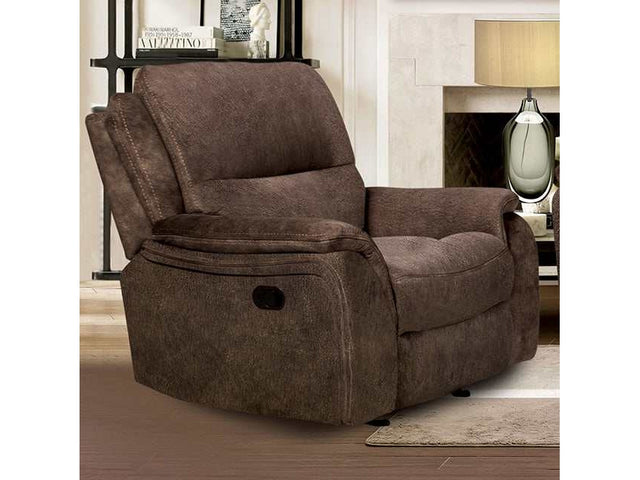 Henricus Dark Brown Glider Recliner - Ornate Home
