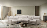 Hestia Beige Top Grain Leather Match Power Sectional - Ornate Home