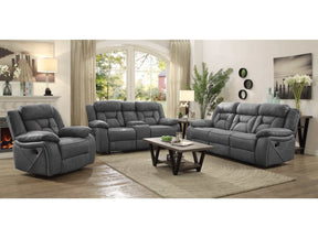 Higgins Grey 3pc Motion Living Room Set - Ornate Home
