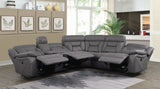 Higgins Grey 4pc Power Sectional - Ornate Home