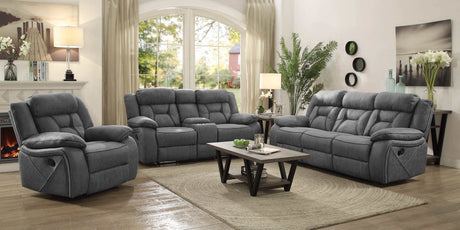 Higgins Grey Motion Loveseat w/ Console - Ornate Home