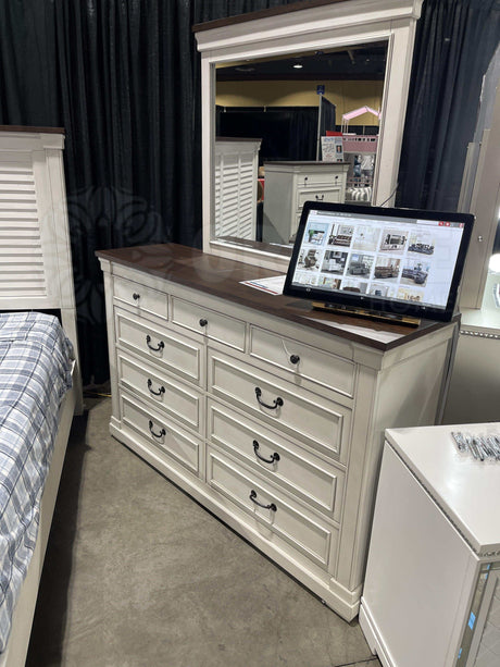 Hillcrest White Rectangular Dresser Mirror - Ornate Home