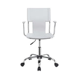 Himari White & Chrome Adjustable Height Office Chair - Ornate Home