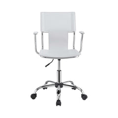 Himari White & Chrome Adjustable Height Office Chair - Ornate Home