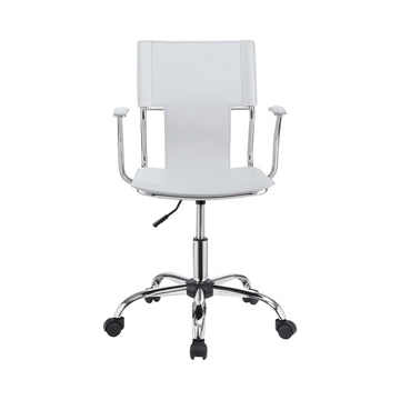 Himari White & Chrome Adjustable Height Office Chair - Ornate Home