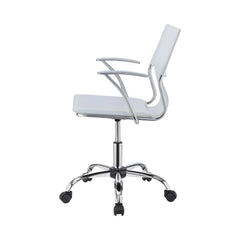 Himari White & Chrome Adjustable Height Office Chair - Ornate Home