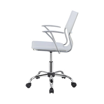 Himari White & Chrome Adjustable Height Office Chair - Ornate Home