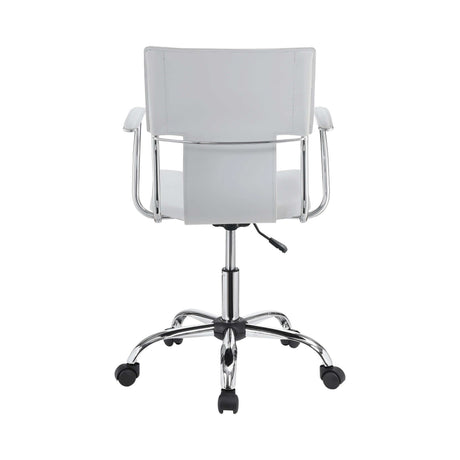 Himari White & Chrome Adjustable Height Office Chair - Ornate Home