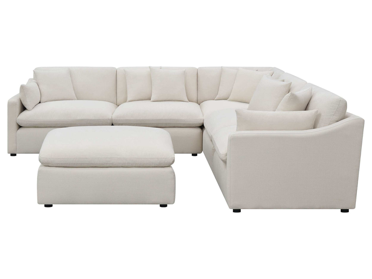 Hobson Ivory 6 Pc Sectional - Ornate Home