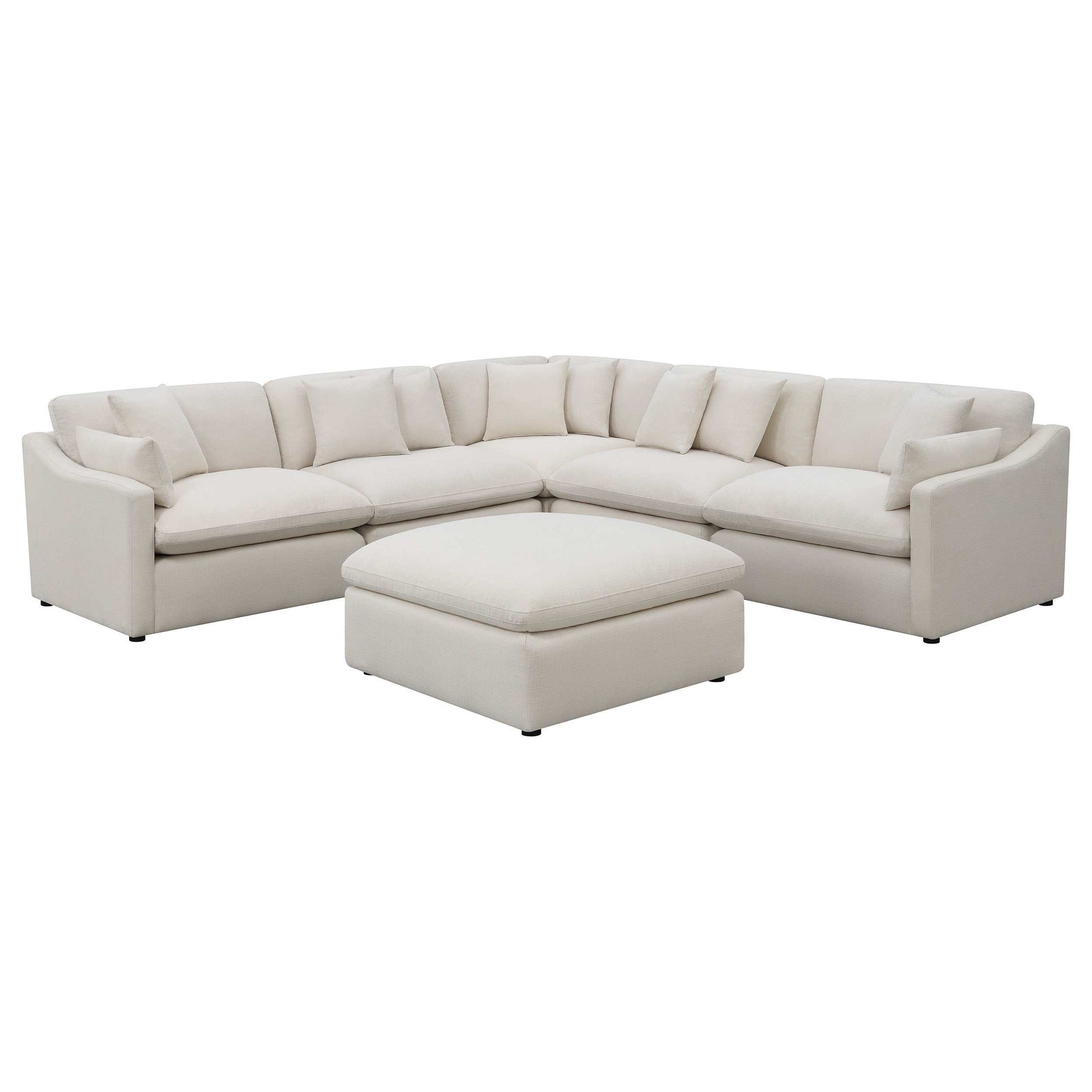 Hobson Ivory 6 Pc Sectional - Ornate Home