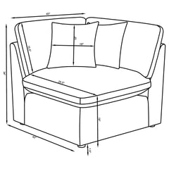 Hobson Ivory 6 Pc Sectional - Ornate Home