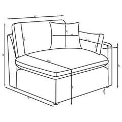 Hobson Ivory 6 Pc Sectional - Ornate Home