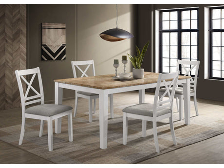 Hollis Brown / White 5 Pc Dining Set - Ornate Home