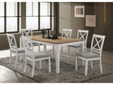 Hollis Brown / White 7 Pc Dining Set - Ornate Home
