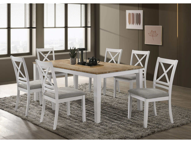 Hollis Brown / White 7 Pc Dining Set - Ornate Home