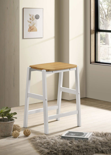 Hollis Natural / White Counter Stool - Ornate Home