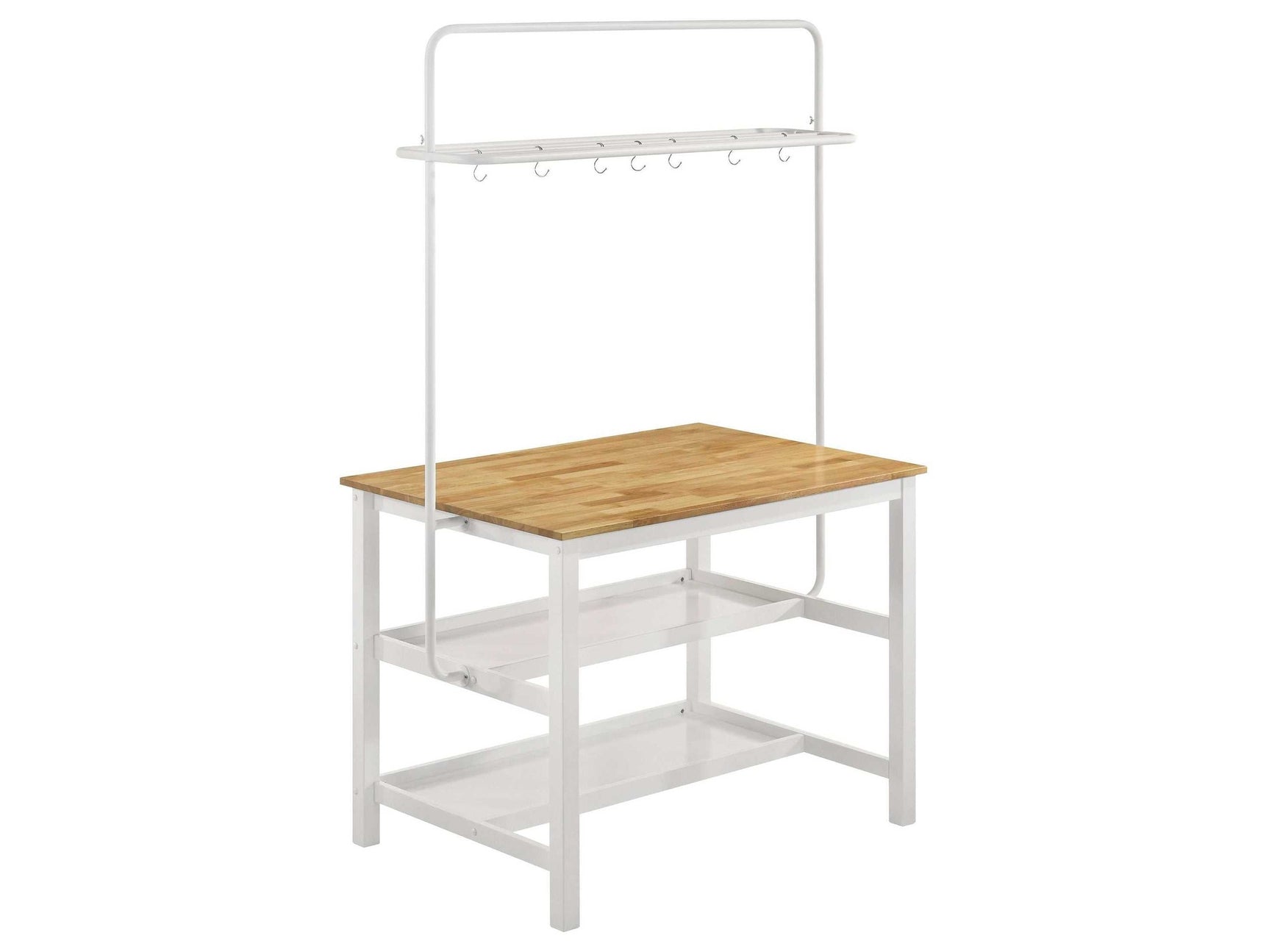 Hollis Natural / White Kitchen Island Table - Ornate Home