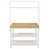 Hollis Natural / White Kitchen Island Table - Ornate Home